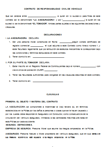 Contrato de Seguro 【 Ejemplos y Formatos 】Word, PDF