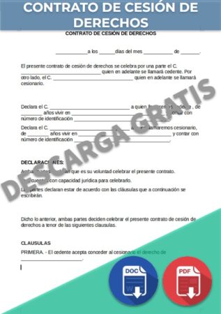 Contrato de cesión de derechos 【 Ejemplos y Formatos 】Word, PDF