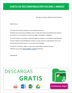 Carta de Recomendación > Formatos, Ejemplos  Word, PDF 