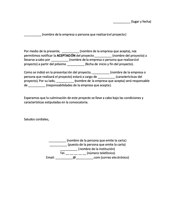 Carta de Aceptación 【 Ejemplos y Formatos 】Word, PDF