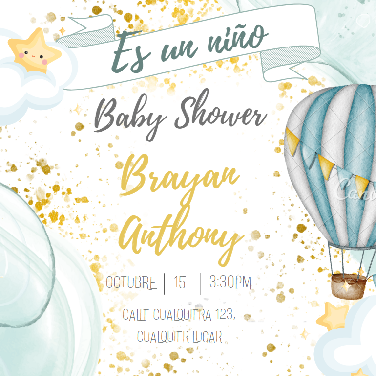 Ejemplo de Invitación Baby Shower Niño