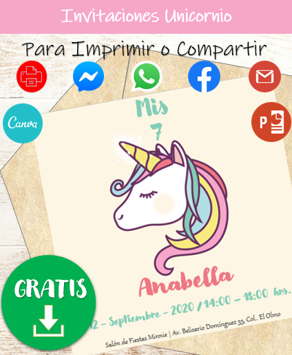 Editable Invitaciones De Unicornio Para Llenar En Español - Yamette