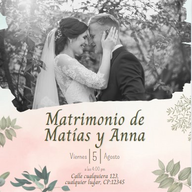 imagen de Invitación para Boda Plantilla en Canva