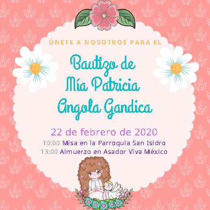 Invitaciones Bautizo Niña » 【PowerPoint, Canva】Ejemplos y Plantillas