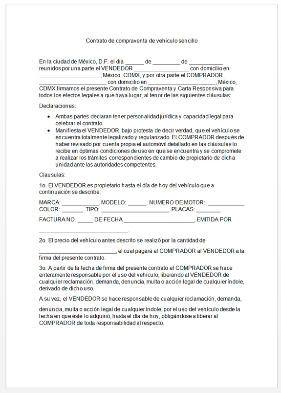 Contrato De Compraventa De Veh culo Sencillo Y Oficial Dgt RUAUE Contrato De Compraventa De Veh culo Sencillo Y Oficial Dgt RUAUE