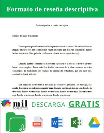 Reseña descriptiva | Milformatos.com