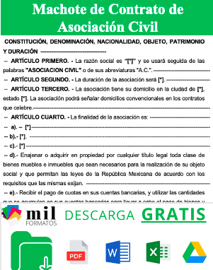 Contrato de Asociación Civil 【 Ejemplos y Formatos 】Word, PDF
