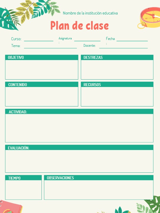 Plan de Clase de Educación Física » 【 Ejemplos, Plantillas 】Word, Excel,  Canva