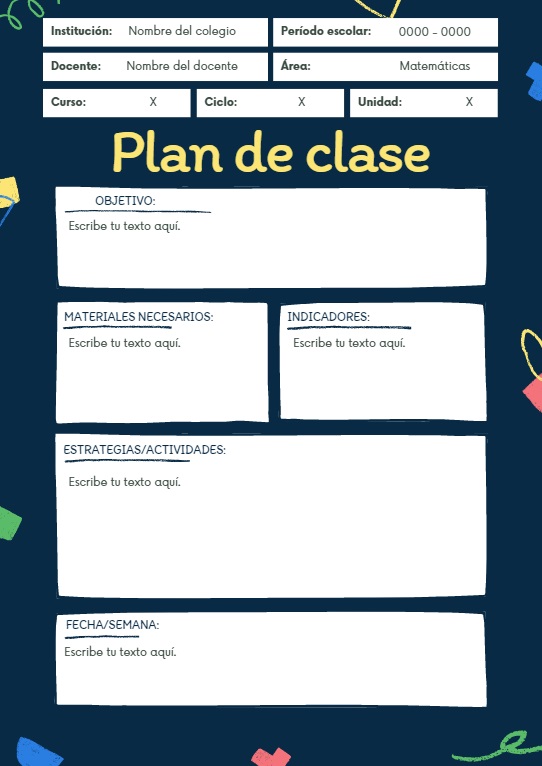 Plan de Clase de Matemáticas » Aprende a elaborarlo en 