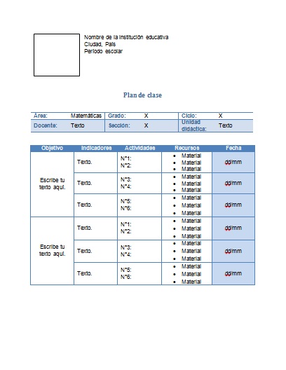 Plan de Clase de Matemáticas » Aprende a elaborarlo en 