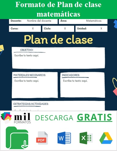 Plan de Clase de Matemáticas » Aprende a elaborarlo en 