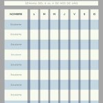 Formato de lista de asistencia escolar Canva