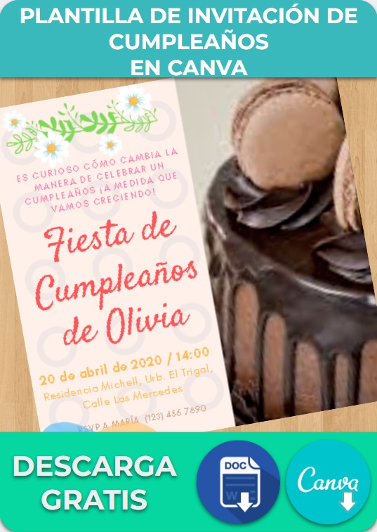 Formato para invitaciones de cumpleaños en Canva