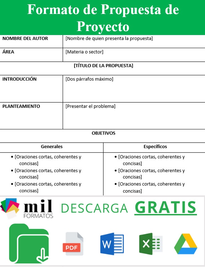 Propuesta De Proyecto Ejemplos Y Formatos Word Descarga Gratis