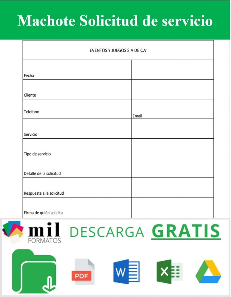 Solicitud De Servicio Ejemplos Y Formato Para Descarga Gratis