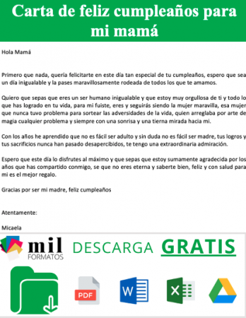 Carta de Feliz Cumpleaños para Mamá Carta de Feliz Cumpleaños para Mamá
