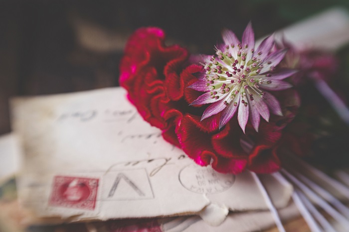 Diseños de cartas de amor con flores