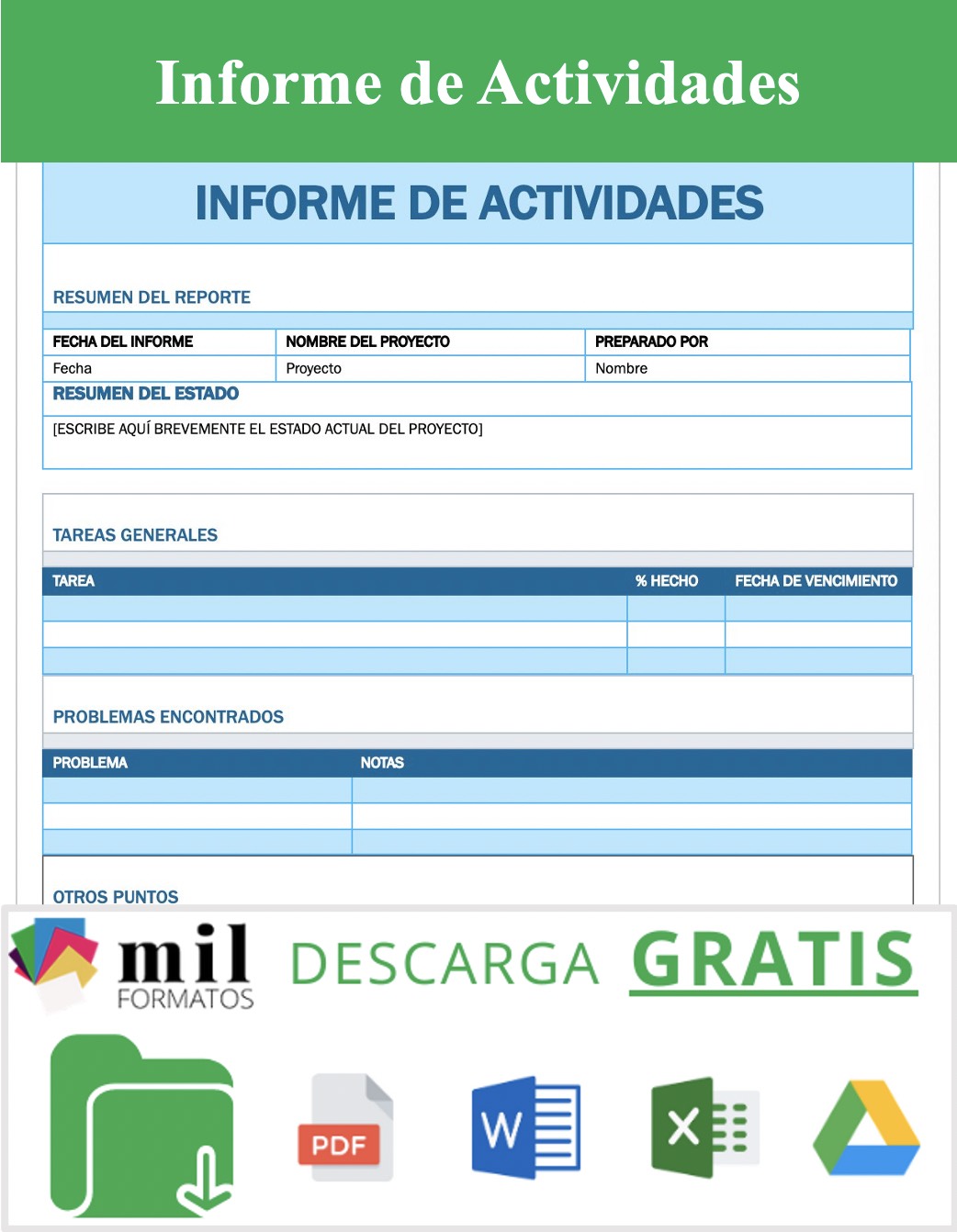 Informe De Actividades Ejemplos Y Formatos Descarga Gratis 9275