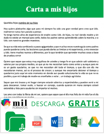 Carta a Mis Hijos