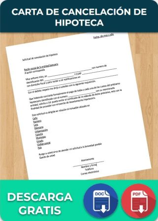 Carta Cancelación de Hipoteca 【 Ejemplos y Formatos 】Word, PDF