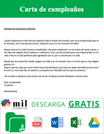 Carta de Cumpleaños Carta de Cumpleaños