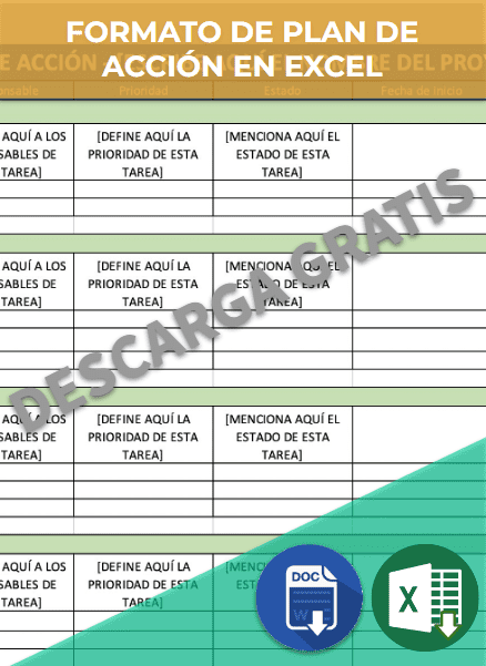 imagen de Formato de plan de acción en Excel