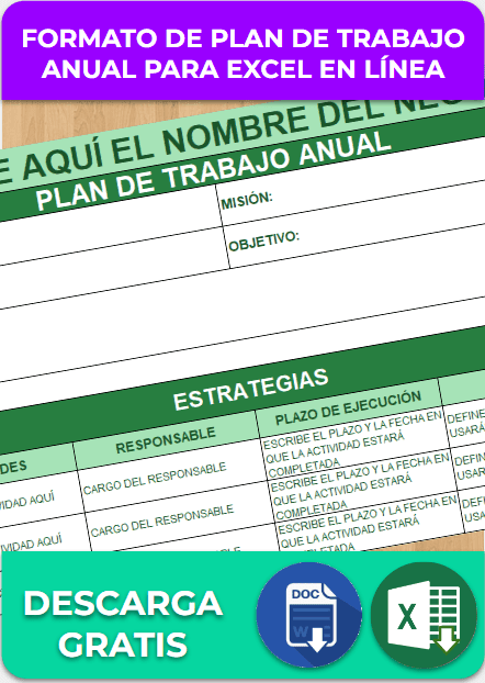 Formato de plan de trabajo anual para Excel en Línea