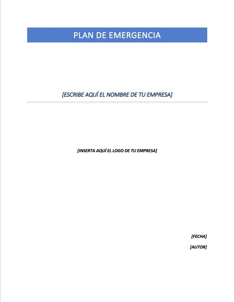 Plan de Emergencia Ejemplos, Formatos Word, Excel