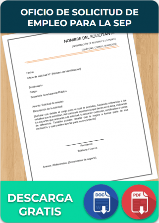 Oficio de Solicitud de Empleo para la SEP