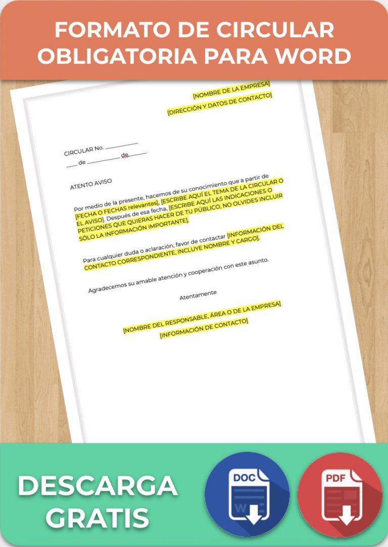 Circular Obligatoria » Ejemplos y Formatos Excel, Word, PDF【2023 】
