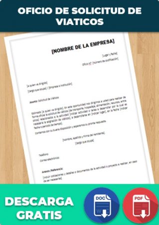 Oficio de solicitud de viáticos