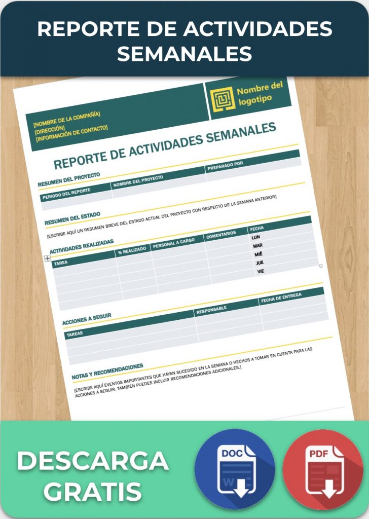 Reporte De Actividades Semanales Ejemplos Formatos【 2022 