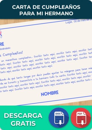 Carta de cumpleaños para mi hermano 【 Ejemplos y Formatos 】Word, PDF