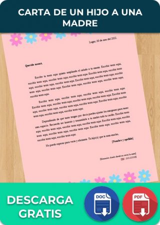 Carta de un hijo a una madre