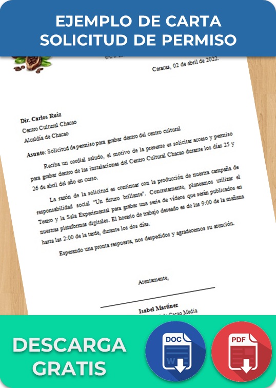 Carta solicitud de permiso 【 Ejemplos y Formatos 】Word, PDF