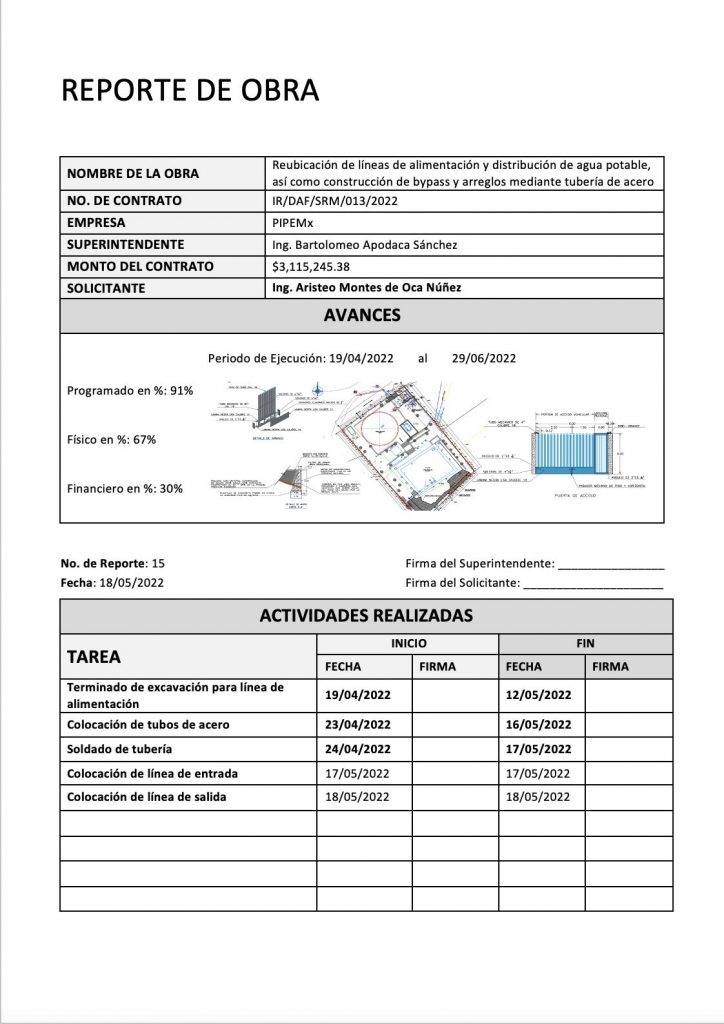 Reporte de Obra » Ejemplos, Formatos【 2023 】