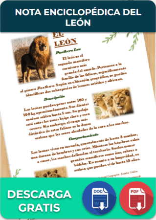 Nota enciclopédica del león
