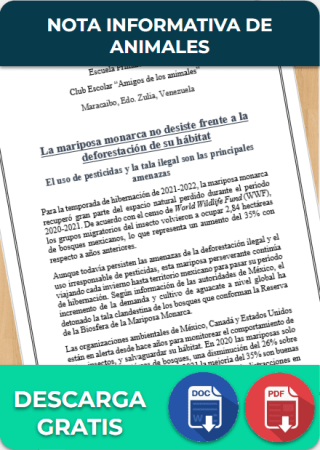 Nota informativa de animales