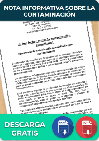 Nota informativa sobre la contaminación