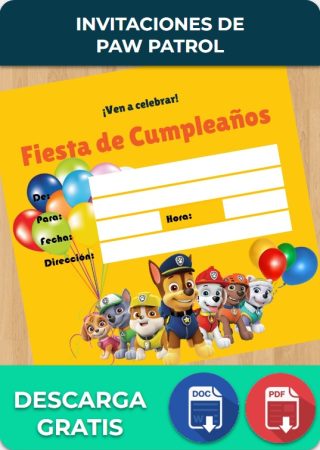 Invitaciones de Paw Patrol Invitaciones de Paw Patrol