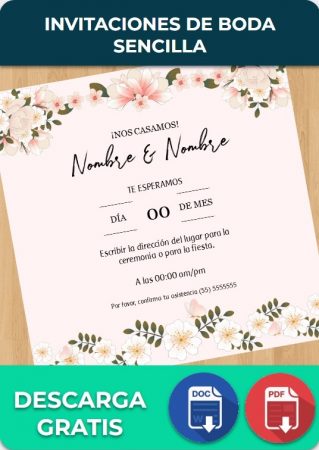 Invitaciones de Boda Sencilla Invitaciones de Boda Sencilla