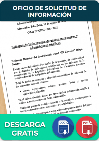 Oficio de solicitud de información Oficio de solicitud de información