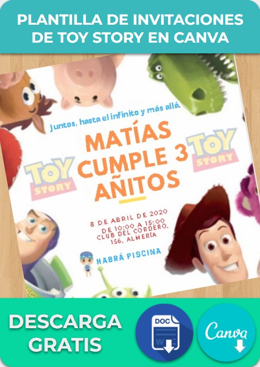 Plantilla de Invitación de Toy Story en Canva
