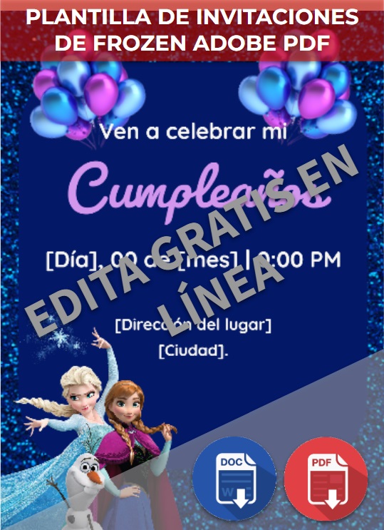 imagen de Plantilla de invitación de Frozen en Adobe PDF