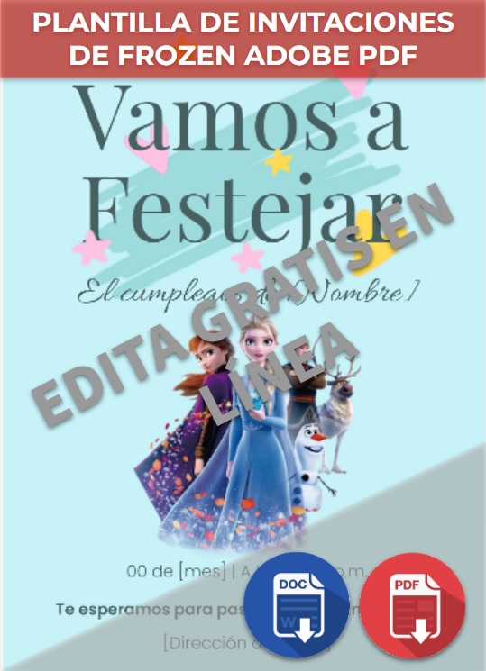 imagen de Plantilla de invitaciones de Frozen en Adobe PDF