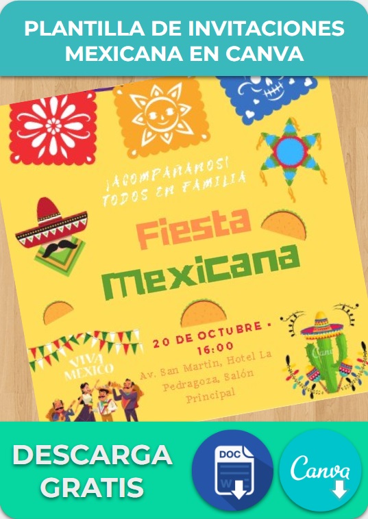 Plantilla para invitaciones mexicanas en Canva