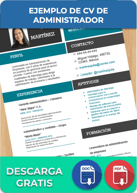 imagen de Ejemplo de cv de administrador