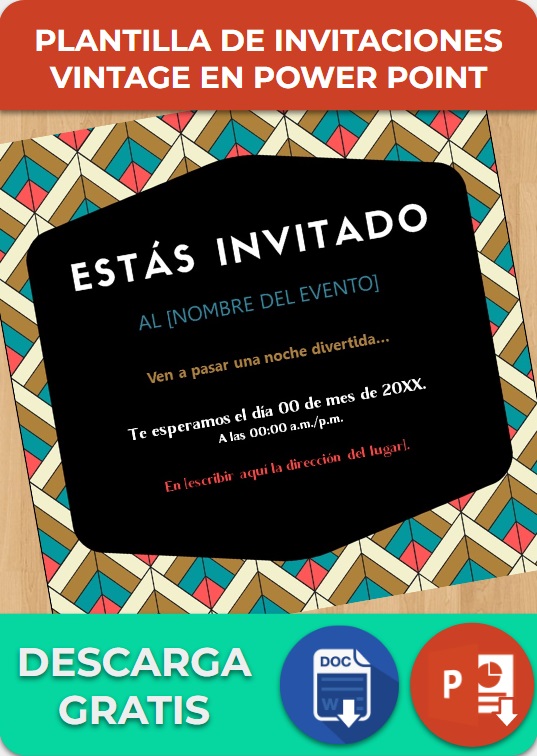 imagen de Plantilla de Invitaciones vintage en PowerPoint