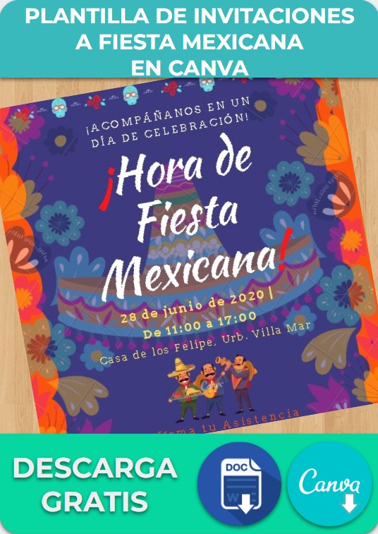 Plantilla para Invitaciones a Fiesta mexicana en Canva
