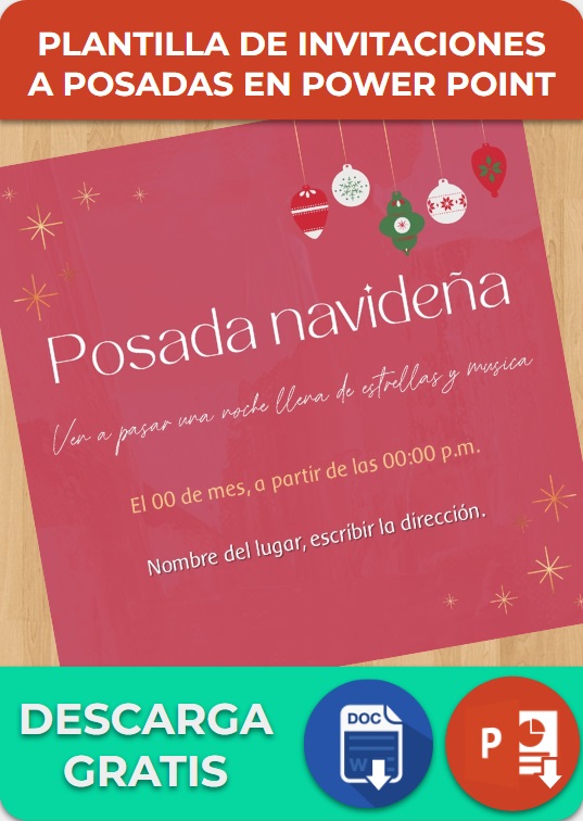 Invitaciones a Posadas » 【PowerPoint, Canva】Ejemplos y Plantillas